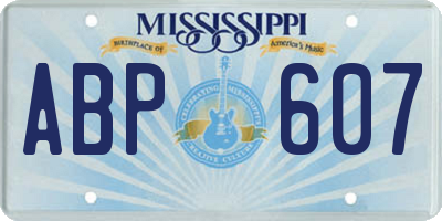 MS license plate ABP607