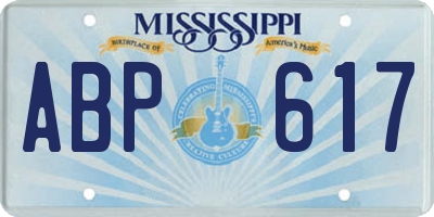 MS license plate ABP617