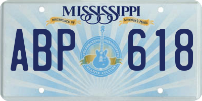 MS license plate ABP618