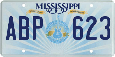 MS license plate ABP623