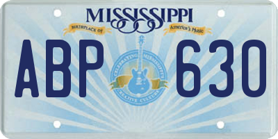 MS license plate ABP630