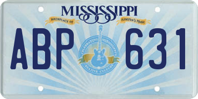 MS license plate ABP631