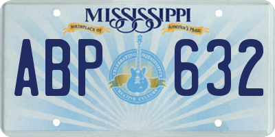 MS license plate ABP632