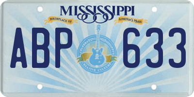 MS license plate ABP633