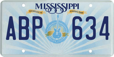 MS license plate ABP634