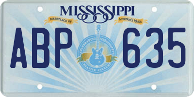 MS license plate ABP635