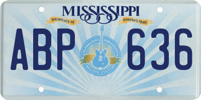 MS license plate ABP636