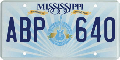 MS license plate ABP640