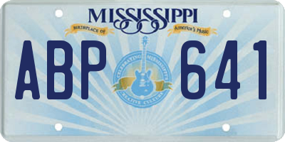 MS license plate ABP641