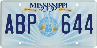 MS license plate ABP644