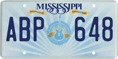 MS license plate ABP648