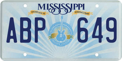 MS license plate ABP649