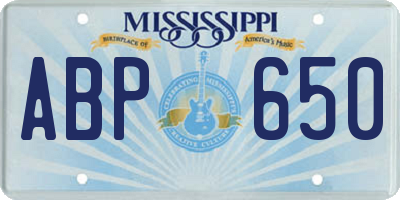 MS license plate ABP650