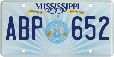 MS license plate ABP652