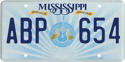 MS license plate ABP654