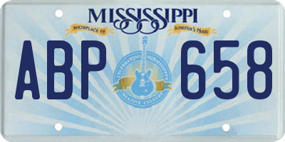 MS license plate ABP658