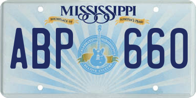 MS license plate ABP660