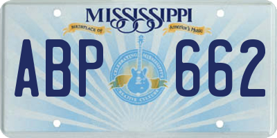 MS license plate ABP662