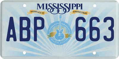 MS license plate ABP663