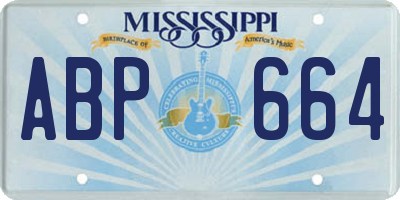 MS license plate ABP664