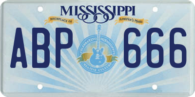 MS license plate ABP666