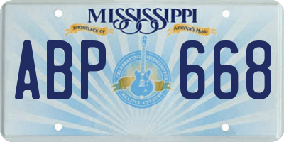 MS license plate ABP668