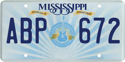 MS license plate ABP672