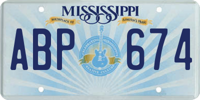 MS license plate ABP674