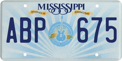 MS license plate ABP675