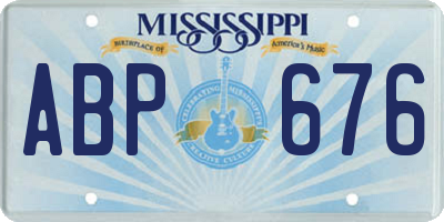 MS license plate ABP676