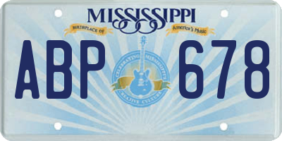 MS license plate ABP678