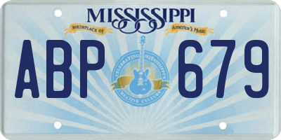 MS license plate ABP679