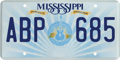 MS license plate ABP685