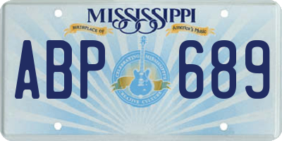 MS license plate ABP689