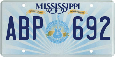 MS license plate ABP692