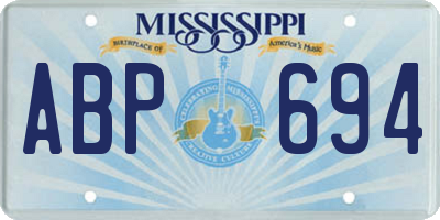 MS license plate ABP694