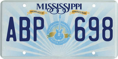 MS license plate ABP698