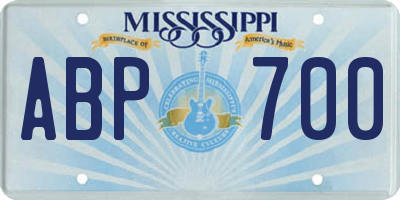 MS license plate ABP700