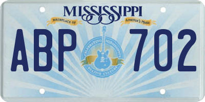 MS license plate ABP702