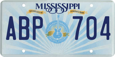 MS license plate ABP704