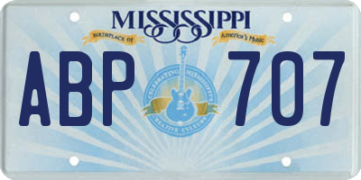 MS license plate ABP707