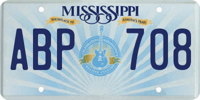 MS license plate ABP708