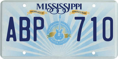 MS license plate ABP710