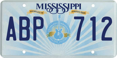 MS license plate ABP712