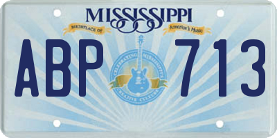 MS license plate ABP713