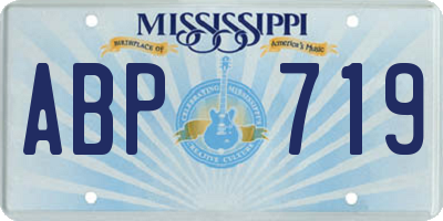 MS license plate ABP719