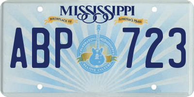 MS license plate ABP723