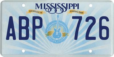 MS license plate ABP726