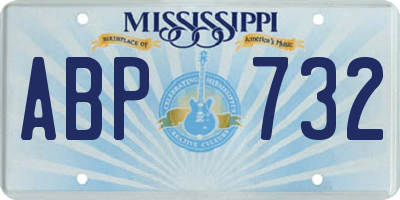 MS license plate ABP732