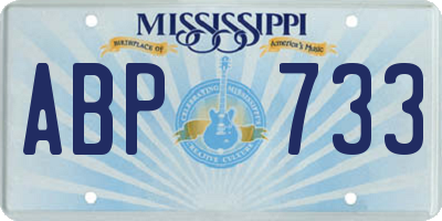 MS license plate ABP733